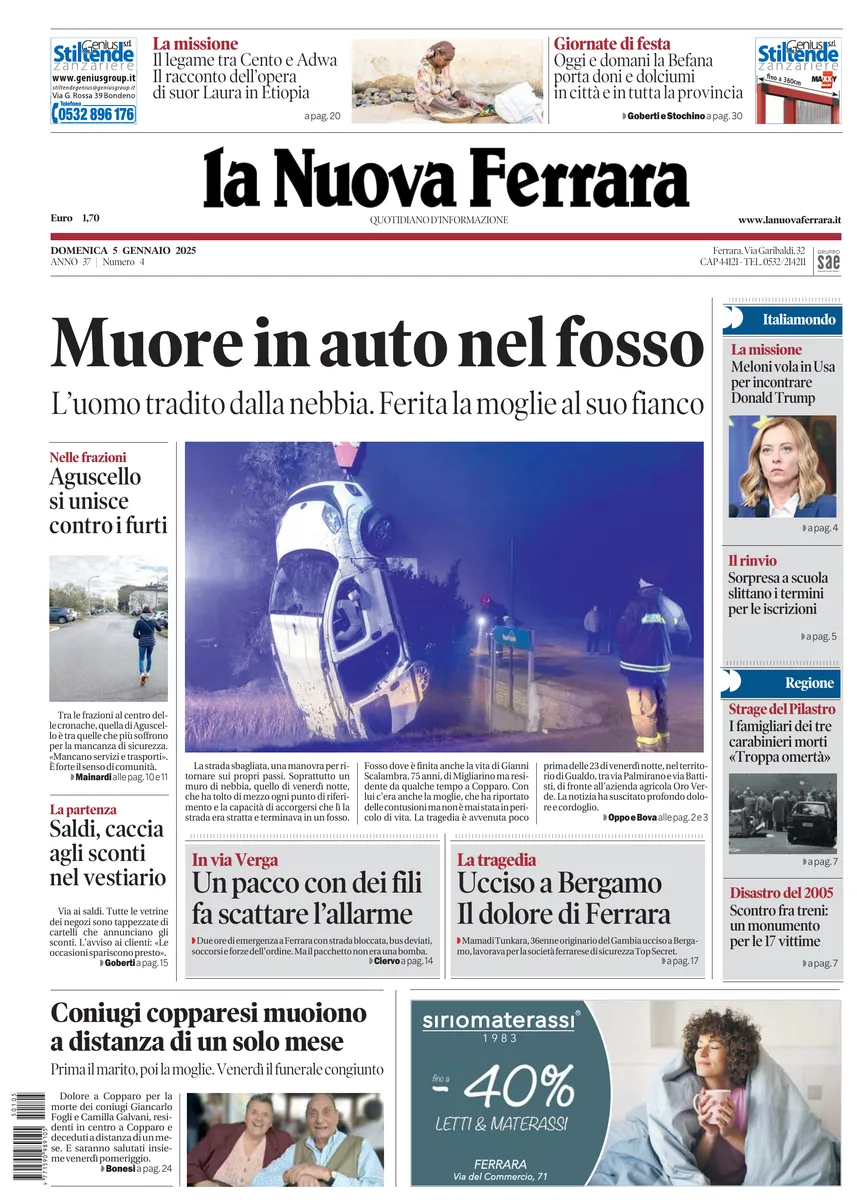 Prima-pagina-nuova ferrara-oggi-edizione-del-2025-01-05